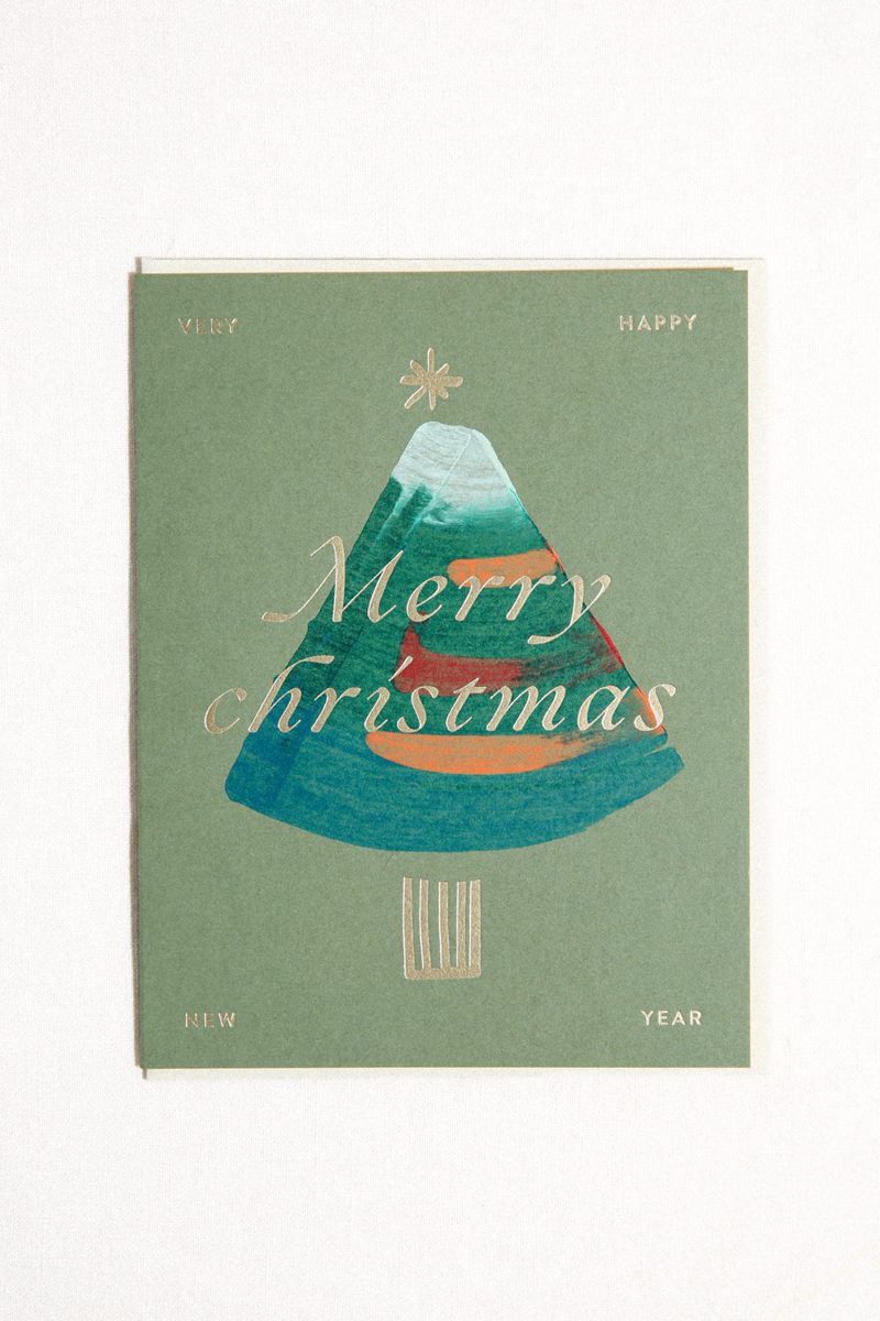 Merry Christmas Hand Painted Greeting Card
