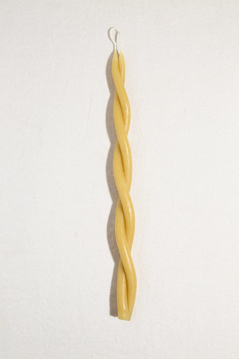 Tall Twisted Beeswax Taper